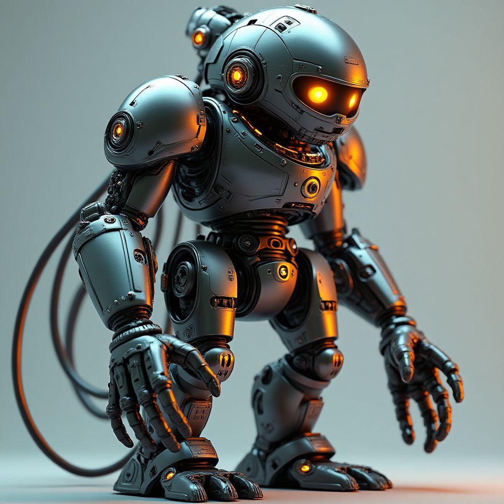 Modelo 3D de un robot futurista